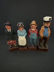 Handgeschnitzte Holzfiguren von Hannah 4er Set gekiltete Schotten, Matrose, Bauer + - Bild 1 von 17