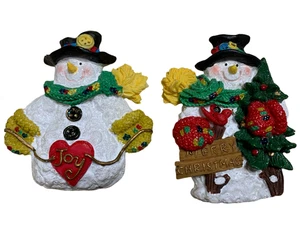 Schneemann Magnete Glitzer Urlaub Weihnachten Küche 2er Set - Bild 1 von 4