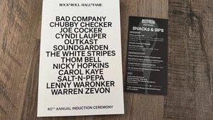 2025 Rock N Roll Hall Of Fame Induction Ceremony Program + menu Sound Garden - Bild 1 von 4