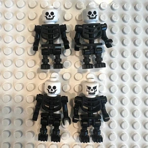 4x LEGO Black Skeleton w/ White Head Minifigures Castle Knight Rare Lot P - Bild 1 von 2