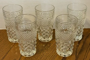 5 Vintage Anchor Hocking Wexford Tumbler Drinking Water Iced Tea Glasses 5 1/2" - Picture 1 of 3