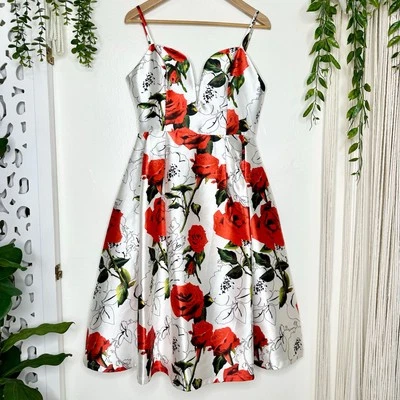 VA VA Voom Rose Formal Tea Party Wedding Bustier A line Bouffant Dress L - Image 1 of 4