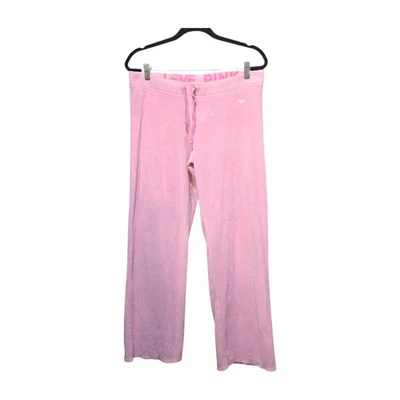 Винтажный 05 VICTORIA'S SECRET розовый против широкий расклешенный брюки писать внутри пояс L - Изображение 1 из 4