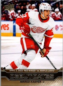 2023-24 Upper Deck Debut Dates Gold Marco Kasper Detroit Red Wings #DD-24