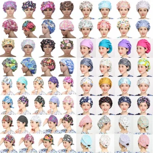 Womens/Mens Florals Printed Cap Scrub Hat/Cap Head Wear Adjustable Accessories - Picture 1 of 660