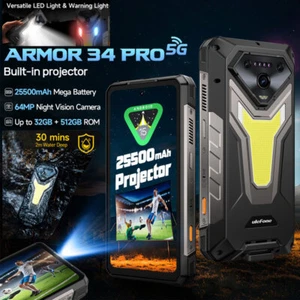 DLP Projector Ulefone Armor 34 PRO 5G Rugged Phone Android 15 Waterproof Global - Picture 1 of 23