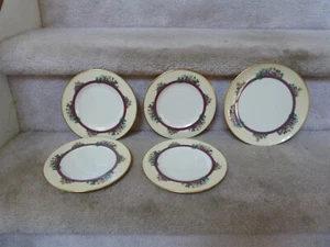 5 Lenox Porcelain China Southern Gardens P-310-R Bread Plates 6.25"(4) & 7" (1) - Picture 1 of 6