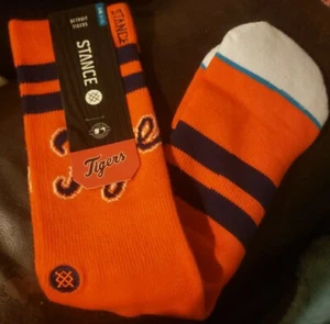 Stance DETROIT TIGERS Orange Socks Men’s Size L/XL (9-13) - Picture 1 of 2