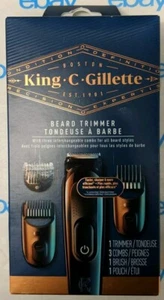 King C Gillette Braun Beard Trimmer 3 Combs 1 Brush 1 Pouch New - Picture 1 of 4