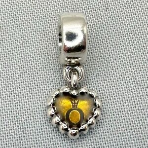 Authentic Pandora Cognac Forever Heart Charm/Bead Silver 925 ALE 790471EN10