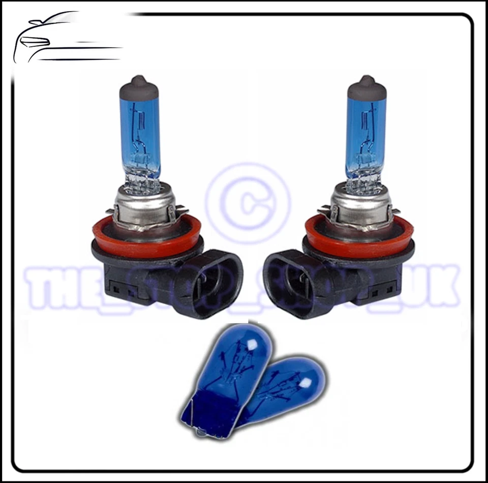 2x Replacement XENON Upgrade 12v H11 55w Bulbs & 2x Blue 501 Side Lights - Image 1 of 1