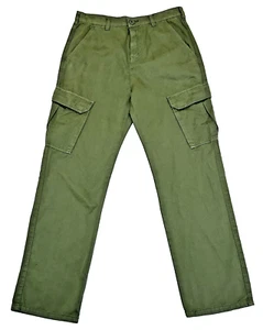 Elwood Men's Cargo Chino Pants Khaki Green Straight Cotton Size 30 - Picture 1 of 7