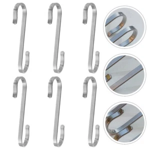6 Pcs S Shaped Hooks Stainless Steel Hanging Hooks Kitchen Hanger Hook - Picture 1 of 12