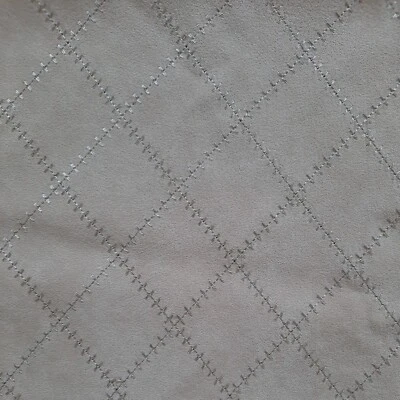 1+ Yards VTG Sueded / Shiny Fabric 58" X 56" Extra Wide Beige Tan Patchwork - Image 1 of 4