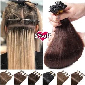 20/22Inch I-TIP Pre Bonded Keratin 100% Real Remy Human Hair Extension 200Stick - Picture 1 of 26