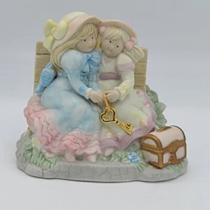 Enesco Porcelain Musical 2 Girls That’s What Friends Are For Music Box  - Picture 1 of 11