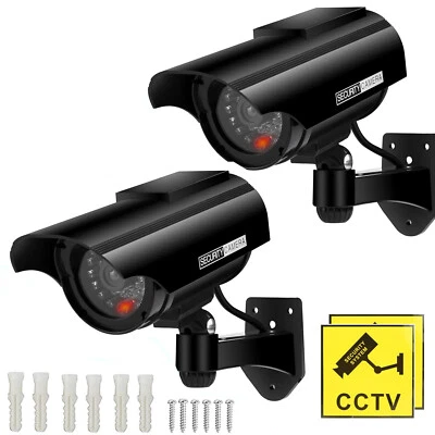CCTV LED Flashing Light Cam Solar Power Dummy Fake Security Surveillance Camera  - Image 1 of 4