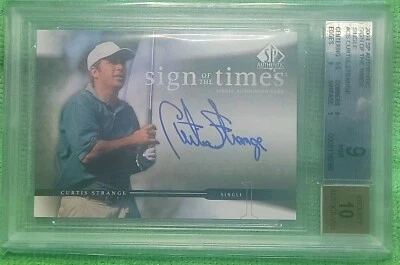 2004 SP Authentic Sign of the Times Single: Curtis Strange Auto BGS 9 AUTO 10 - Image 1 of 2