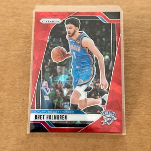 2024 Panini Prizm CHET HOLMGREN Red Cracked Ice #17 Oklahoma Thunder - Picture 1 of 2
