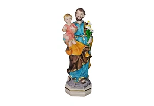 Statua San Giuseppe dipinta a mano cm 21 - Foto 1 di 1