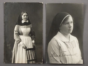 1915 Imperial Russian Portrait of Women Medical Nurse set of 2 Photos! - Picture 1 of 3
