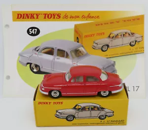 DINKY Toys Atlas Panhard Pl 17 Rosso Pneumatici Nero 1/43 #547 Libretto IN Box - Foto 1 di 7