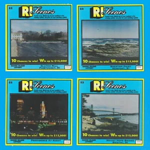 1998 RHODE ISLAND lottery scratch tickets expired UNSCRATCHED complete set of 4 - Picture 1 of 2