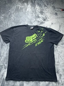 Camiseta de Colección Fox Racing Para Hombre XL Motocross Negra Verde Gráfica - Imagen 1 de 5
