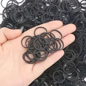 600 Mini Black Rubber Bands for Hair Ties Crafts Pony Hair Holder etc NEW - Picture 1 of 4