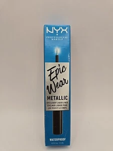NYX Epic Wear Metallic Waterproof Eye & Body Liquid Liner Teal Metal EWMLL06 - Picture 1 of 3
