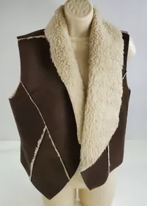 Chaleco BB Dakota talla mediana imitación oveja boho festival marrón - Imagen 1 de 8