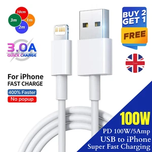 Bardzo długa ładowarka 1m 2m 3m do iPhone 14 13 12 11 XR XS MAX 8 USB Kabel do transmisji danych - Zdjęcie 1 z 8