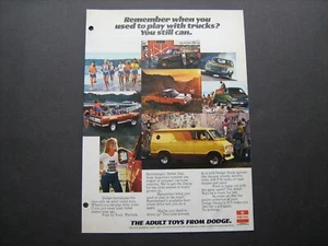 1977 Dodge 4x4 pickup truck, Warlock, Ramcharger, Street Van--'77 Adult Toys ad - Picture 1 of 1