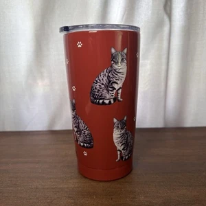 Tumbler Serengeti 20 oz Stainless Steel Spill Proof Lid Cats Cat Lady Kitty AOP - Picture 1 of 6