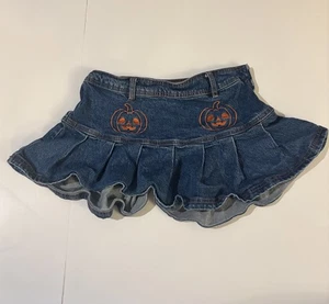 LO ÚLTIMO Tropic SWEET SOCIETY Azul Vaquero Falda Naranja Calabazas Talla Pequeña Otoño Otoño - Imagen 1 de 3