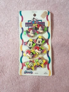 Vintage 1993 Goody Mickey's Mouse Stuff Kids 8 Barrettes Pluto Donald Minnie - Picture 1 of 4