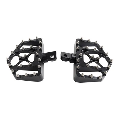 Wide Foot Pegs Black Floorboard For Harley Touring Sportster Softail Dyna Foto 1 de 4