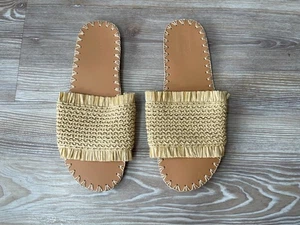 Sandalias Asos Beige Rafia Deslizante Natural Reino Unido 7 - Imagen 1 de 5