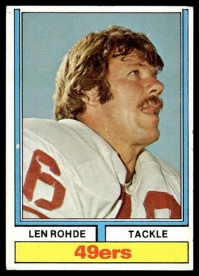 1974 Topps Len Rohde San Francisco 49ers #98 - Image 1 of 2