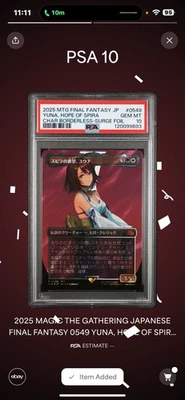 PSA 10 Yuna Hope Of Spira Final Fantasy Borderless Surge Foil 0549 Japanese 2025 - Image 1 of 3