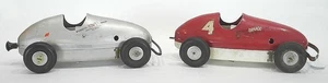 2 1940'S WOODETTE TORNADO TETHER CAR RACERS #4 RED #5 SILVER - Picture 1 of 17