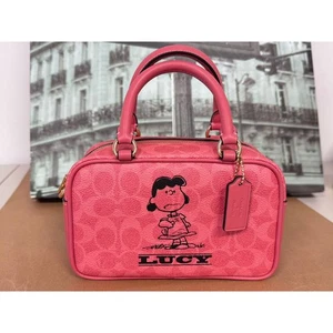 Coach CBJ62 Coach X Peanuts Satchel Umhängetasche Sig Lucy IN Bright Coral Multi - Bild 1 von 8