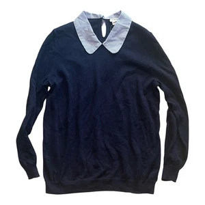 J.Crew Damenpullover marineblau gestreift Kragen neu mit Etikett Small 100 % Baumwolle Pulli - Bild 1 von 8