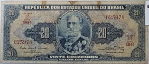 1963 (Est) Brazil 2 Cruzeiro Banknote Note Bill Currency Circulated Fair Cond - Picture 1 of 4