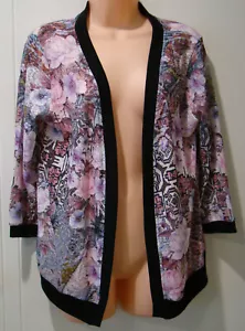"Gabriella Frattini" Black & multicoloured top - floral & geometric - Size 14 - Picture 1 of 9