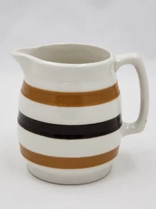 Carrigaline Pottery Republic of Ireland, Creamer vintage a righe marroni a fascia - Foto 1 di 12