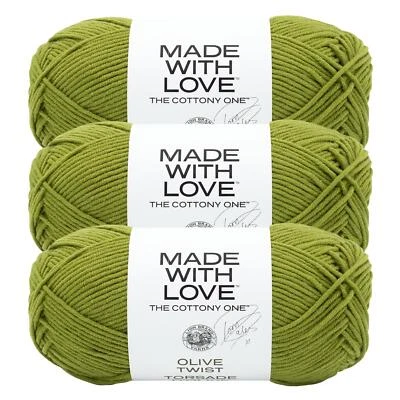 (Paquete de 3) Hilados Marca León 3040-130AG Tom Daley - The Cottony One Yarn, Olive Twist Foto 1 de 4