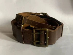 Cinturón de cuero vintage de oficial militar ruso soviético URSS 113 cm, 44,49 pulgadas - Imagen 1 de 5