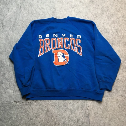 Vintage Artex Denver Broncos Sweatshirt Womens XL Blue Fleece Old Logo 80s NFL Cover