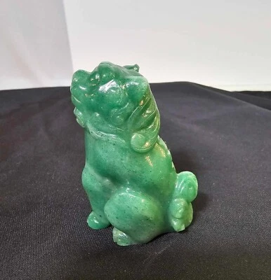 ¿Aventurina/jade verde? Estatuilla asiática de perro foo/león de colección - A12 Foto 1 de 4
